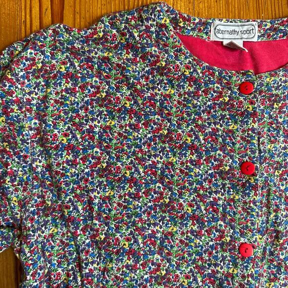 Abernathy Sport floral cotton button up grandmacore cardigan SIZE M - Picture 3 of 4